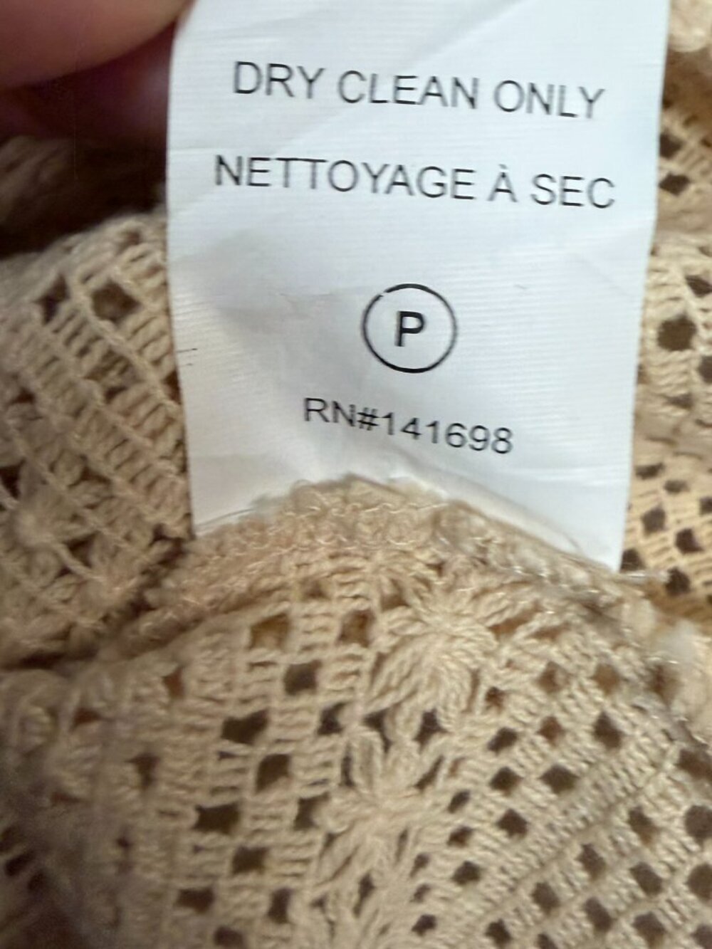 EUC Ramy Brook Beige Crochet Tassel Tank Top S Cotton Boho Festival - Picture 5 of 5